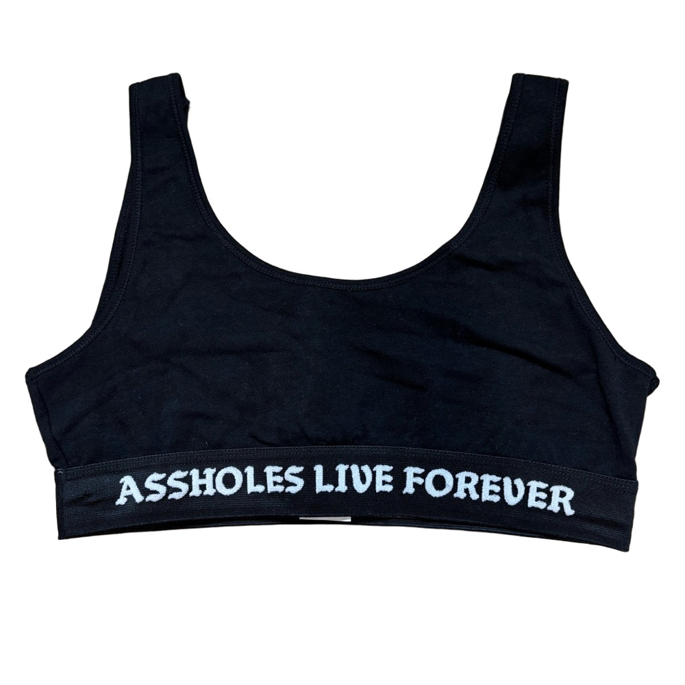 ALF - Assholes Live Forever Black Sports Bra Size Large NWOT